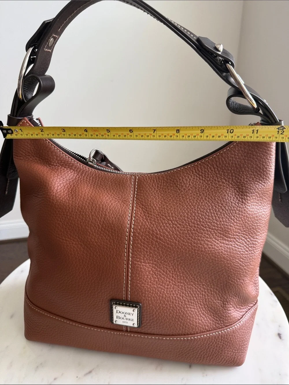Dooney & Bourke Tan Pebbled Leather Hobo Bag
